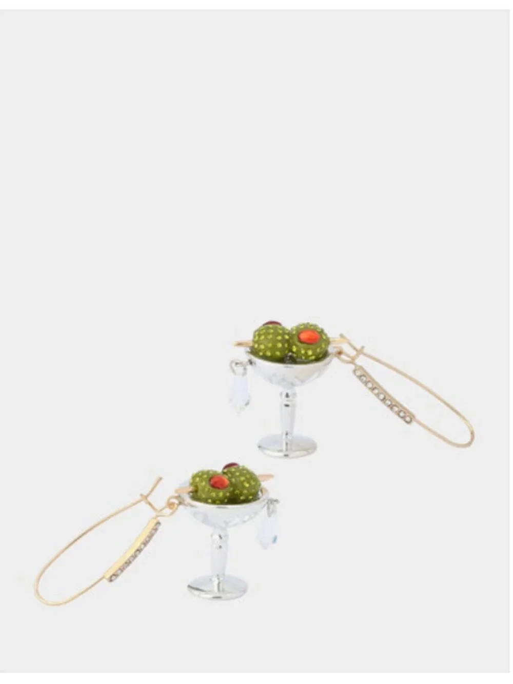 NWT Betsey Johnson Martini Silver and Green Earrings